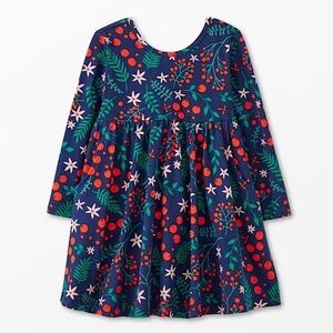 Hanna Andersson - Girls Long Sleeve Skater Dress - Winter Berries - Size: 6-7Y